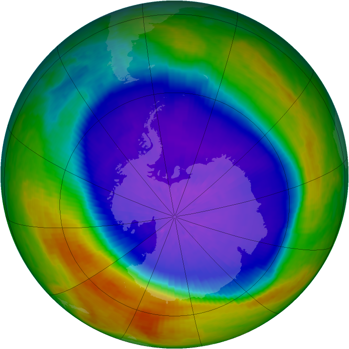 Antarctic ozone map for 28 September 2003